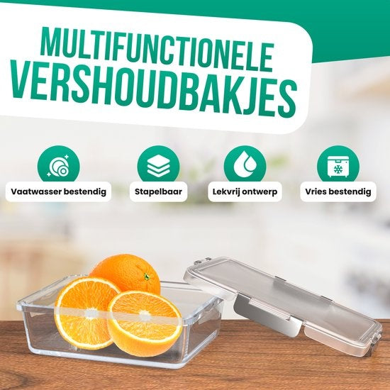 Avalo Food Storage Trays Glas - Meal Prep Trays - Freezer Trays - Mit Deckel - 10 Stück 1060ml / 370ml