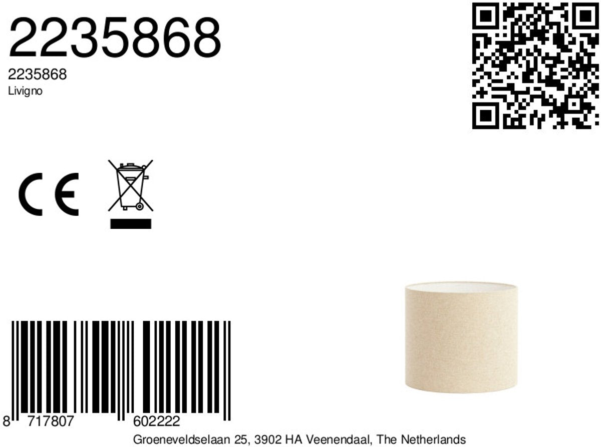 Licht & Wohnen - Lampenschirm LIVIGNO - Ø35x30cm - Braun