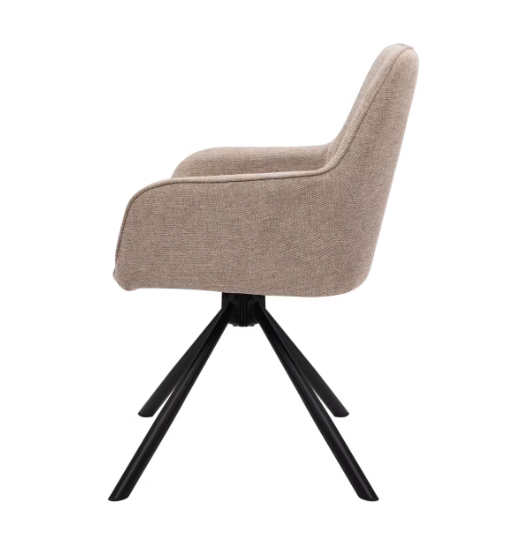 Dutchbone Oliver Drehbare Esszimmerstühle - 57x60x86 cm - Taupe (2er Set) - Beige