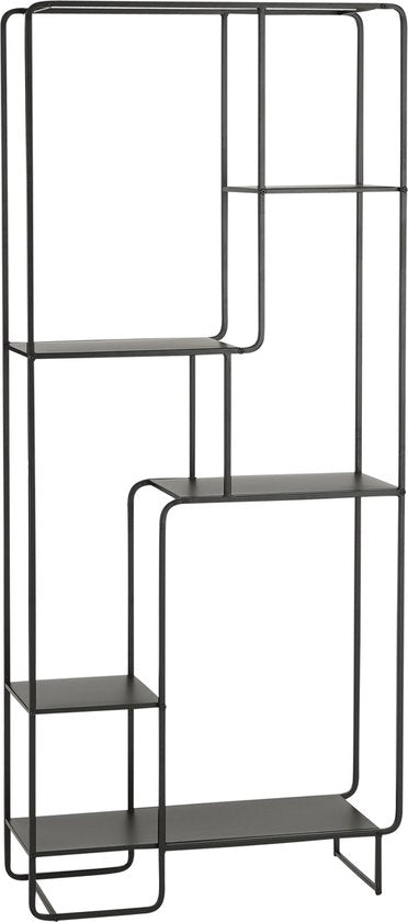 Mica Decorations Jules Offener Schrank - L76 x B30 x H178 cm - Metall - Schwarz