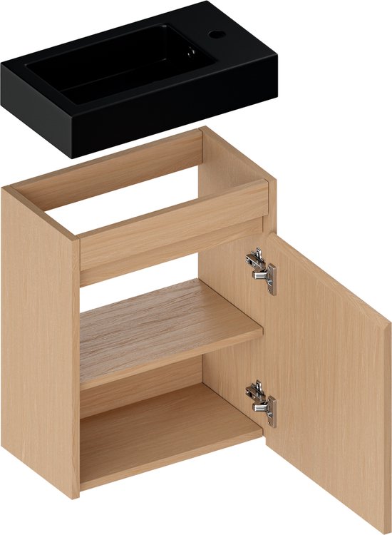 Mirlux WC-Schrank in heller Eiche – Waschbeckenunterschrank – WC-Schrank – WC-Möbel – 40 cm