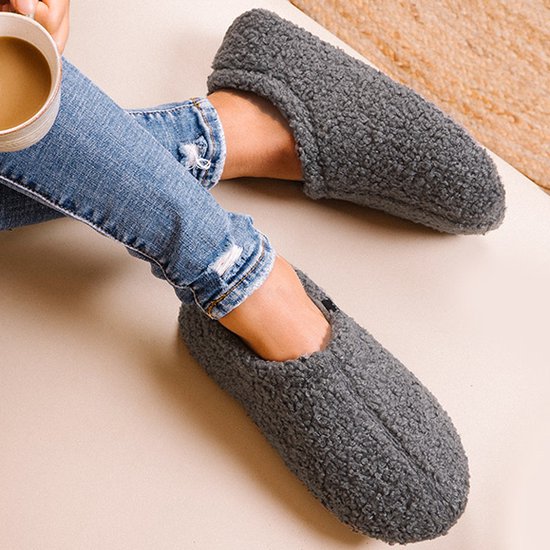 Hausschuhe Damen - Hausschuhe - Größe 42/43 - Grau - Rutschfest - Comfeet