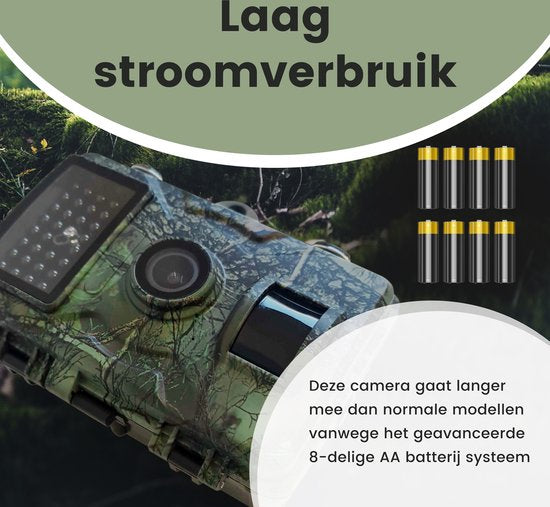 Professionelle Wildkamera mit Nachtsicht 16MP - Wildlife Kamera mit Sensor - Jagdkamera - Wasserdicht - Inkl. 32GB SD Karte