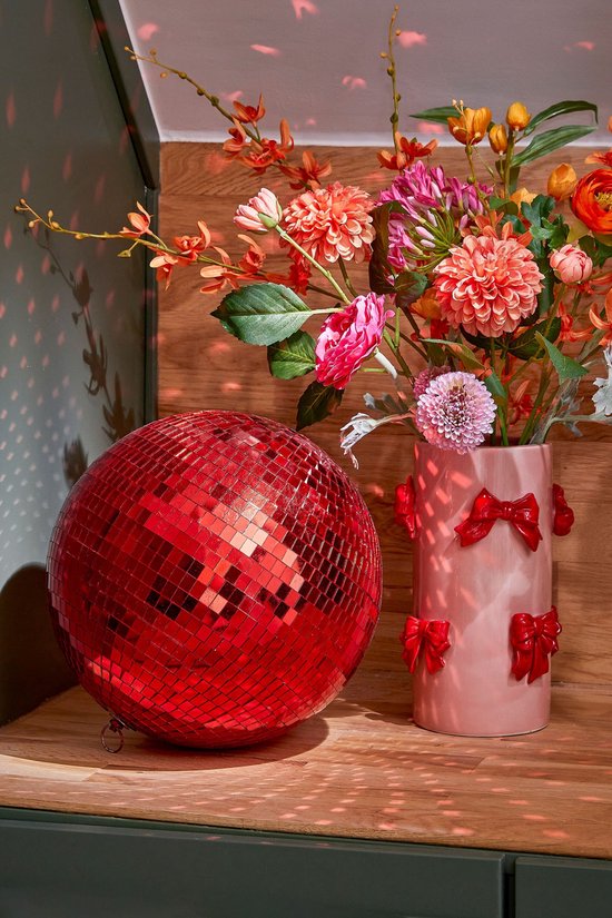 Mica Decorations Weihnachts-Discokugel – Ø 30 cm – Rot