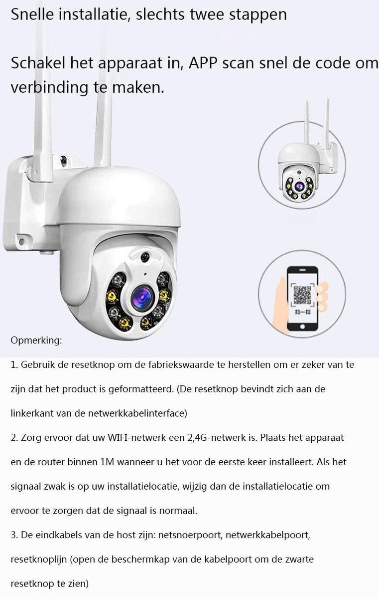 Fuegobird Wifi Smart Wasserdicht IP66 WIFI IP Kamera-Außenbereich drehbar und schwenkbar Full HD 1080P-1 Zoll kleine Dome Kamera