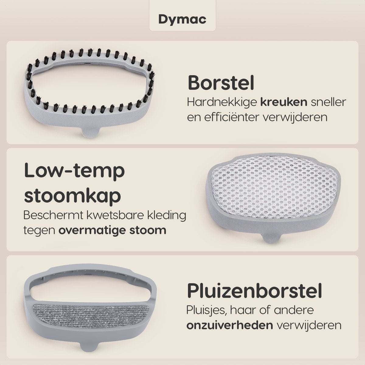 Dymac SilkSteam Fusion Wäschedampfer - Dampfreiniger - Kleider- und Möbeldampfer - Handdampfer - Wäschedampfer - mit Fusselbürste