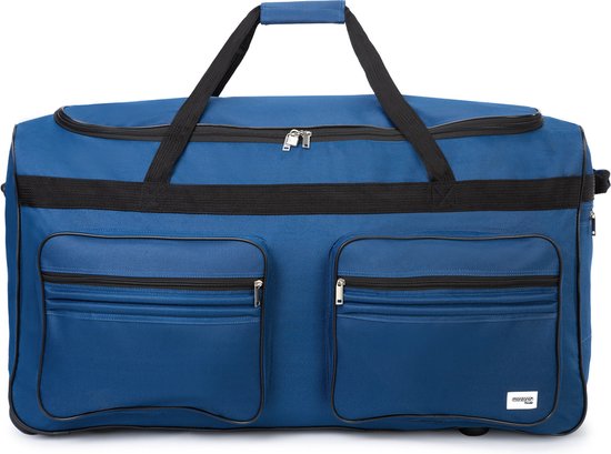 Deuba XXL Reisetasche Dunkelblau mit Trolleyfunktion 3 Rollen 160 LITER 85x43x44cm