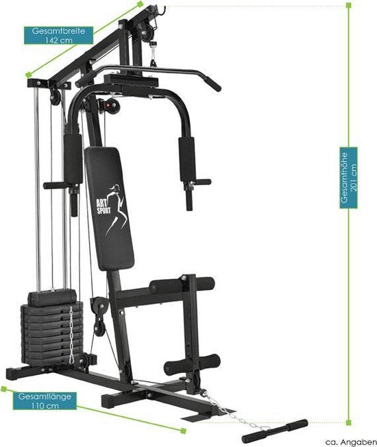 Hantelbank Multifunktionsset 40 kg Gewichtsscheiben Home Gym Workout Fitness Station Kraftstation Home Gym