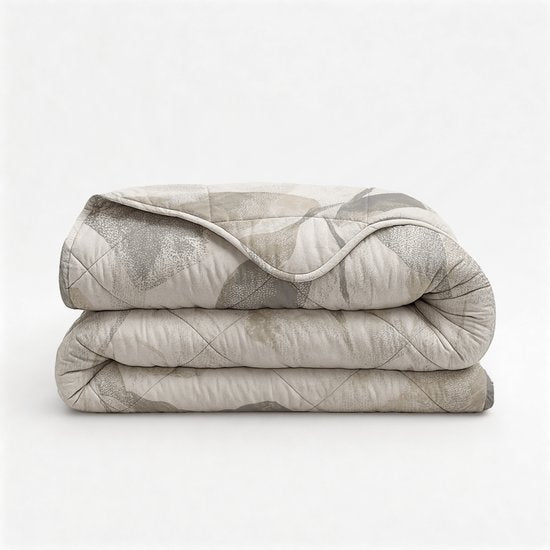 Sleeptime® 2-in-1-Bettdecke ohne Bezug „Misty“ – waschbare Bettdecke – 200 x 220 – Beige/Grau