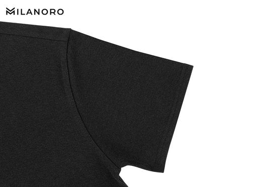 Milanoro - 3 weiche Bambus-T-Shirts - Weiß - Rundhalsausschnitt - M