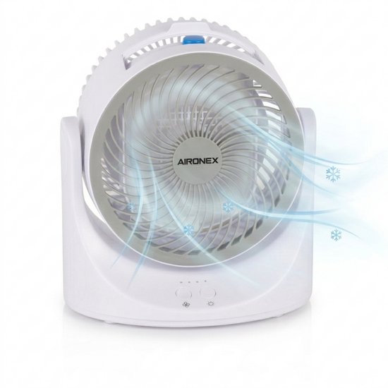 Mini-Luftkühler – Persönlicher Luftkühler mit Kühlbox – Tragbarer Ventilator und Luftbefeuchter – Wiederaufladbar – 3 Geschwindigkeitsstufen – 7 LED-Farben – Flüsterleise