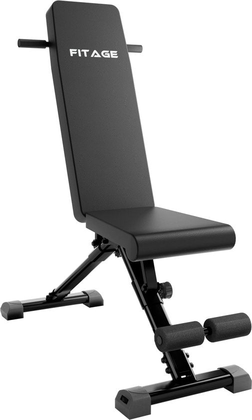 FITAGE Fitness-Bank - Fitness-Haltegriff-Bank bis zu 300KG - einstellbar - faltbar - schwarz