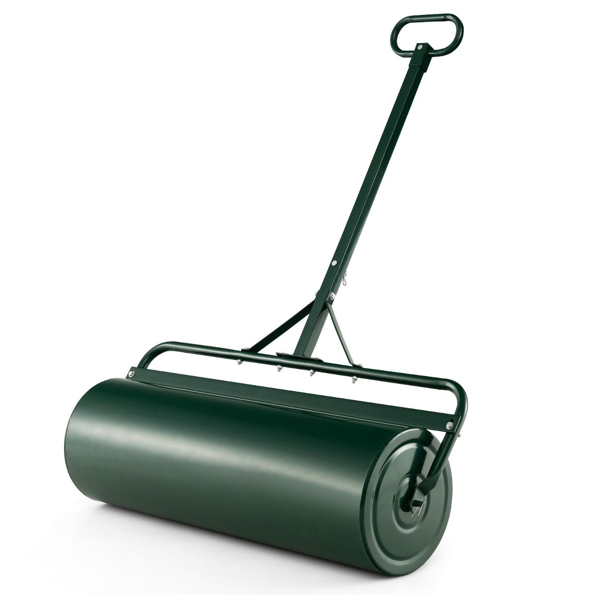 Coast Metall-Garten-Rasenwalze 63L - 99 x 30 x 137 cm - Grün - Abnehmbarer Griff & Traktor-Kupplung