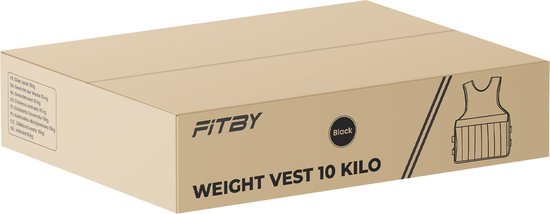 Fitby Adjustable Weight Vest 10KG - Gewichtsweste - Gewichtswesten - Gewichte - Krafttraining & Crossfit - Cardio - Geeignet ab Größe L - Schwarz