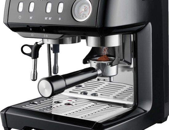 Solis Grind & Infuse Compact 1018 Kolbenmaschine - Espressomaschine - Geeignet für Pads - Edelstahl Schwarz