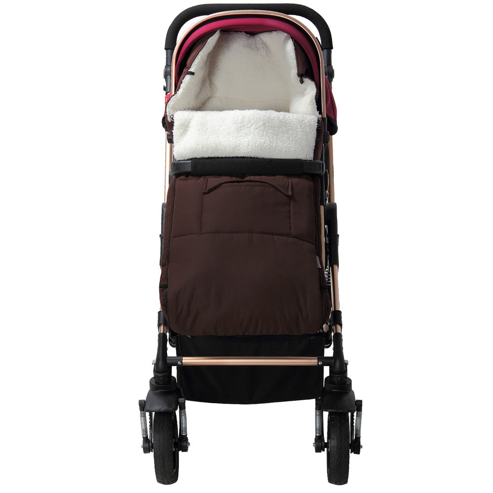 BabyGaga Kinderwagen Fußsack Braun | Teddy | Maxi-Cosi | mit Aufbewahrungstasche