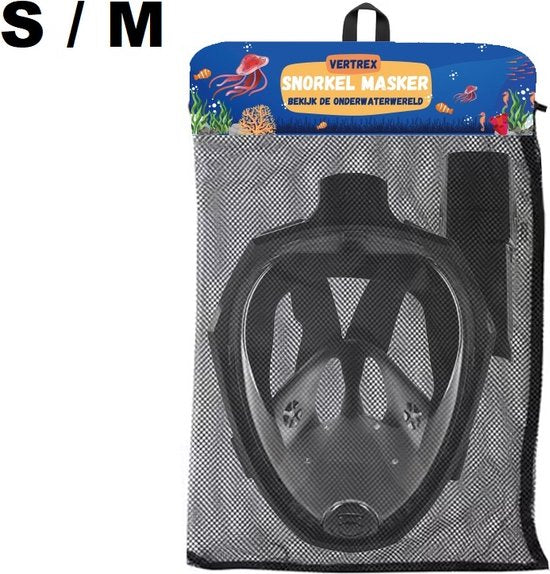 Vertrex Tauchmaske mit Schnorchel S/M - Schnorchel - Tauchmaske Erwachsene und Kinder - Schnorchelmaske Kind - Schnorchelmasken