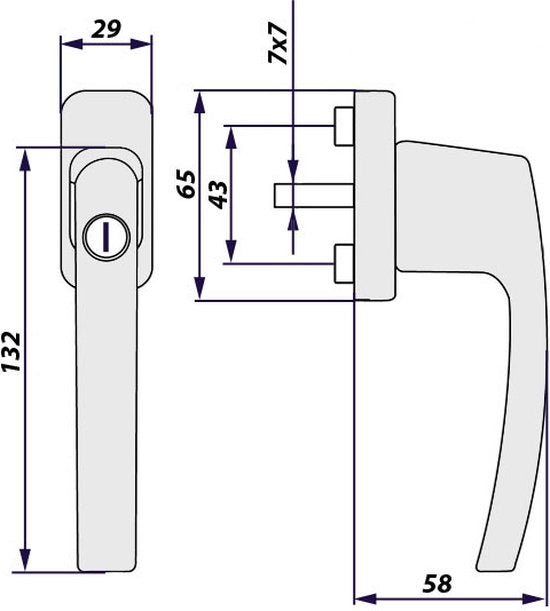 tectake - 2 Fenstergriffe Fensterbeschläge Fenstergriff abschließbar weiß 400897