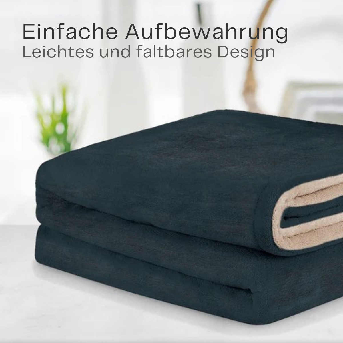 Auronic - Elektrische Wärmedecke mit Timer - 3 Stufen - 160 x 120cm - Anthrazit/ Beige