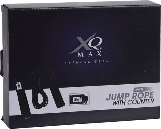 XQ Professional Springseil mit Zähler - Beschwert - Verstellbar - Kugellager - Sportartikel - Fitness, Crossfit, Boxen etc. - Speedrope - Schwarz - Copy