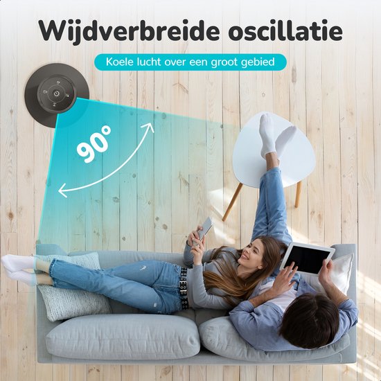 Bloomfold Turmventilator - 38 Zoll - Grau - Fernbedienung - Schlafmodus - 12-Stunden-Timer - Voll-LED-Display