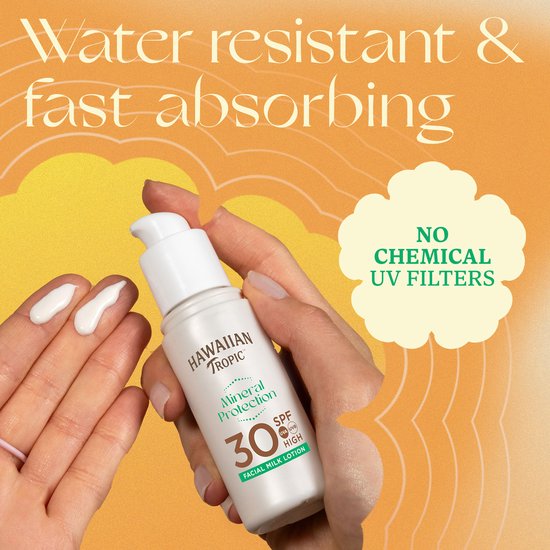 Hawaiian Tropic | Mineralschutz Gesichtsmilch Lotion SPF 30 UVA + UVB Schutz 50 ml