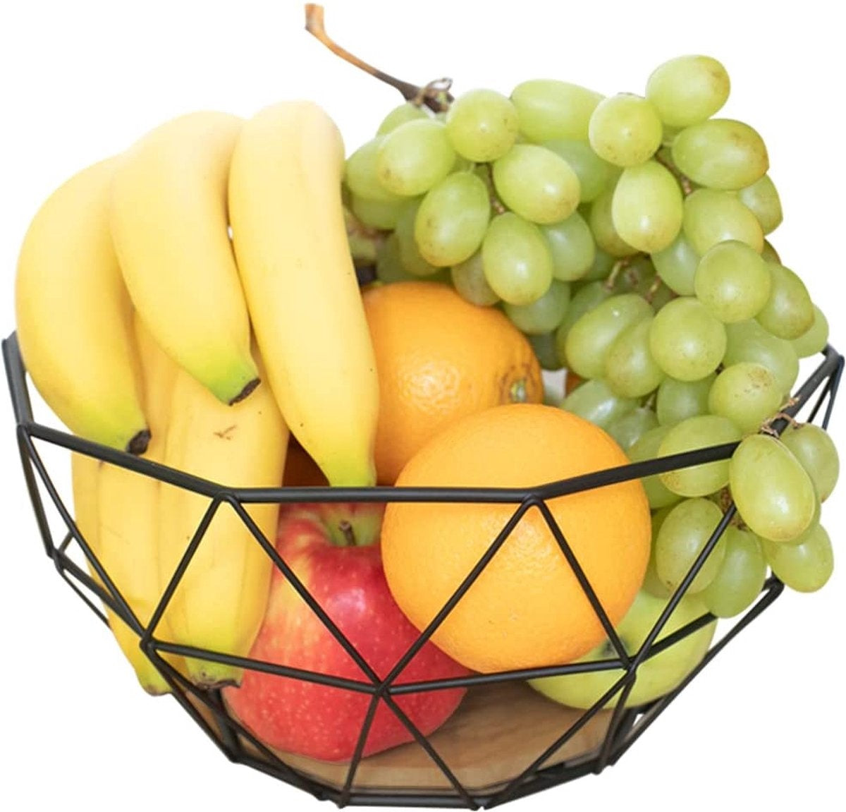 Chefarone Obstkorb - Obstschale - Gemüsekorb - Aufbewahrung - Metall - Holz - Schwarz