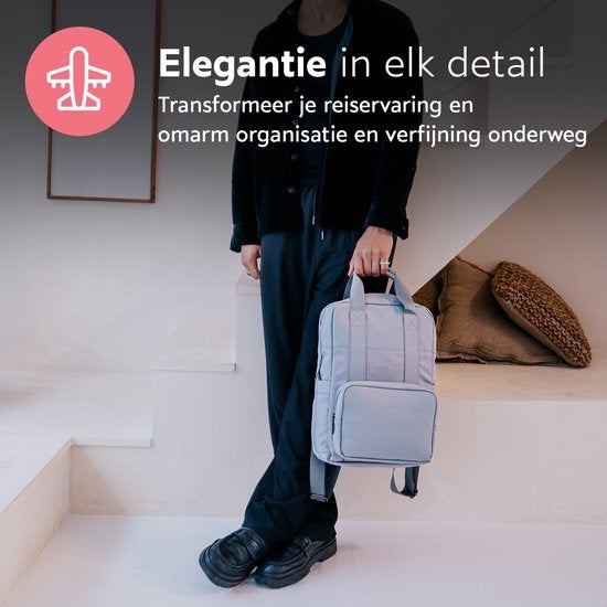 ONYX Rucksack 20L mit Laptop-Fach - Abnehmbare Organizer-Tasche - Damen und Herren - Laptop-Tasche - Schultasche - Rucksack - Grau