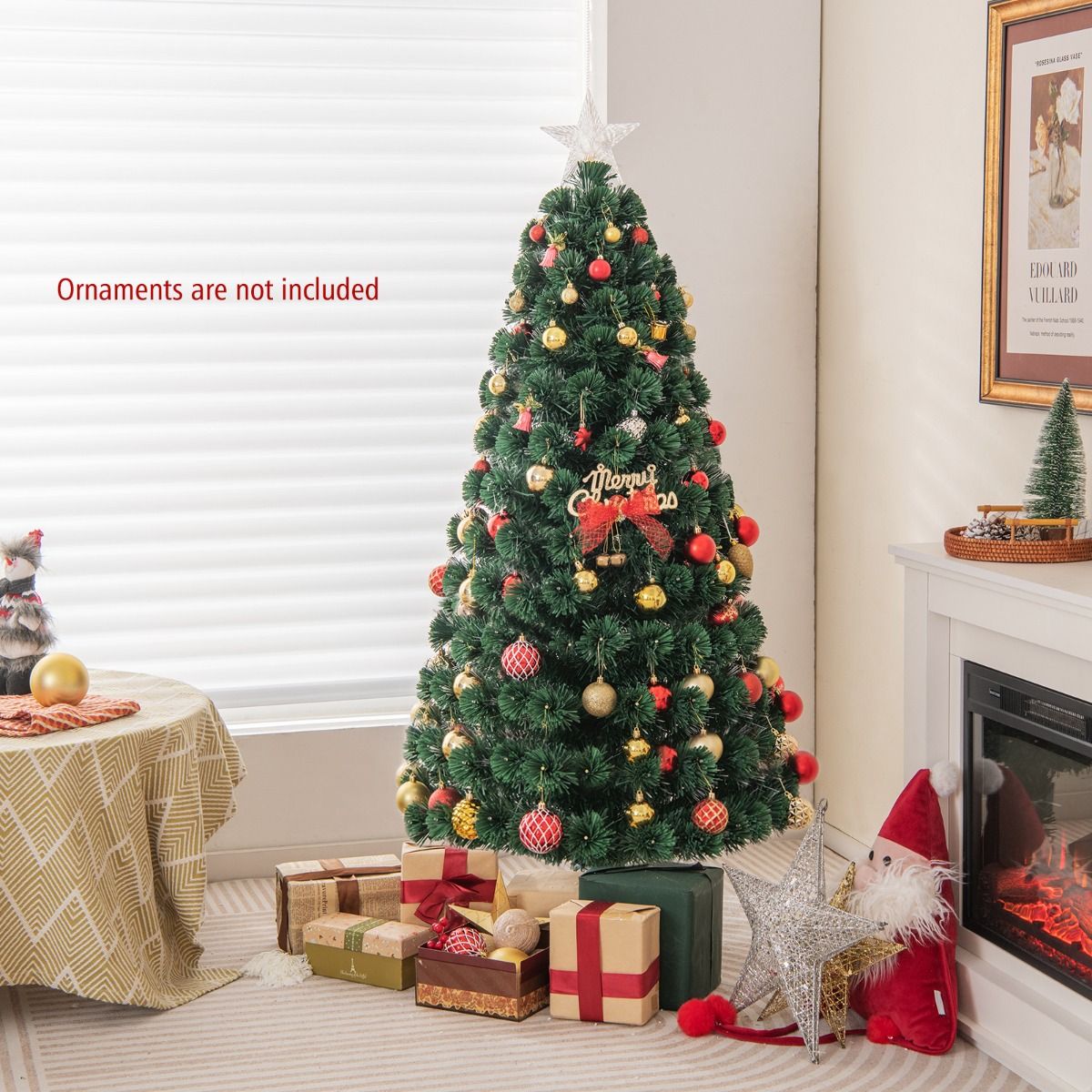Künstlicher Weihnachtsbaum Coast - 150 cm - Grün - 170 LED-Lichter - Mit Stern & 8 Lichtebenen