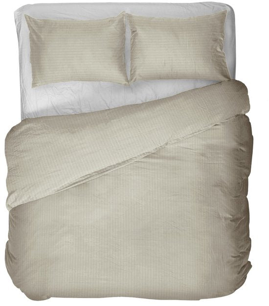 Kayori Elin Bettbezug Baumwolle Satin - 200x200-220 cm +2 Kopfkissenbezüge - Double - Sand