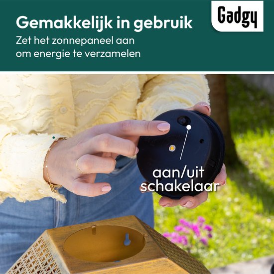 Gadgy Solar Gadgy Solar Wandleuchte mit Blumenkasten – Solarbetriebene Gartenbeleuchtung – LED-Außenleuchte – 30 x 30 cm – Schwarzer Blumenkasten