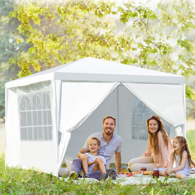 Coast Gartenzelt - abnehmbare Seitenwände und Fenster - 3 x 3 x 2,56 m - 10 kg - weiß