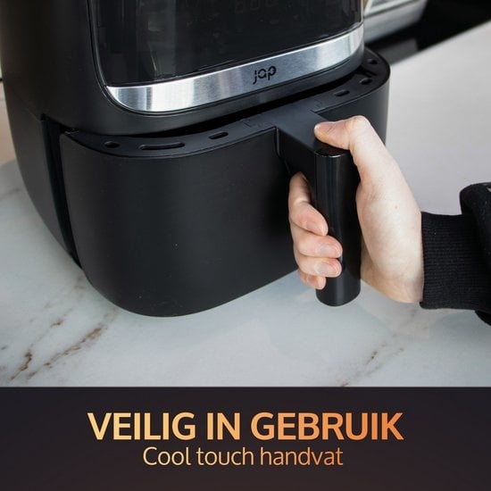 JAP Appliances Aspire - XXL Airfryer (5,6 Liter) - Inklusive 20 Stück Backpapier - 1, 2 bis 6 Personen - Kochbuch - 8 Automatikprogramme - Große XL Heißluftfritteuse - Digitaler Touchscreen - PFAS-frei - 1700W