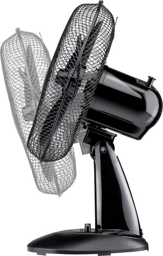 Lifetime Air Tischventilator 35W - Ventilator für Tisch und Schreibtisch - mit Griff, 3 Geschwindigkeiten und Kippfunktion - leise 65dB - Schwarz
