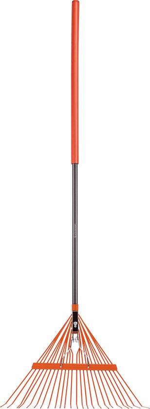 BLACK+DECKER Gartenrechen BXGTTO7001 - 164 x 60 x 3 CM - Laubrechen mit Komfortgriff - Rückfedernder Rechen - Orange/Schwarz