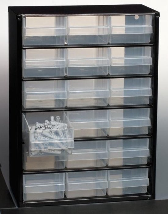 Raaco Metall-Schubladenschrank - DIY - 18 Schubladen - 150 x 306 x 420 mm