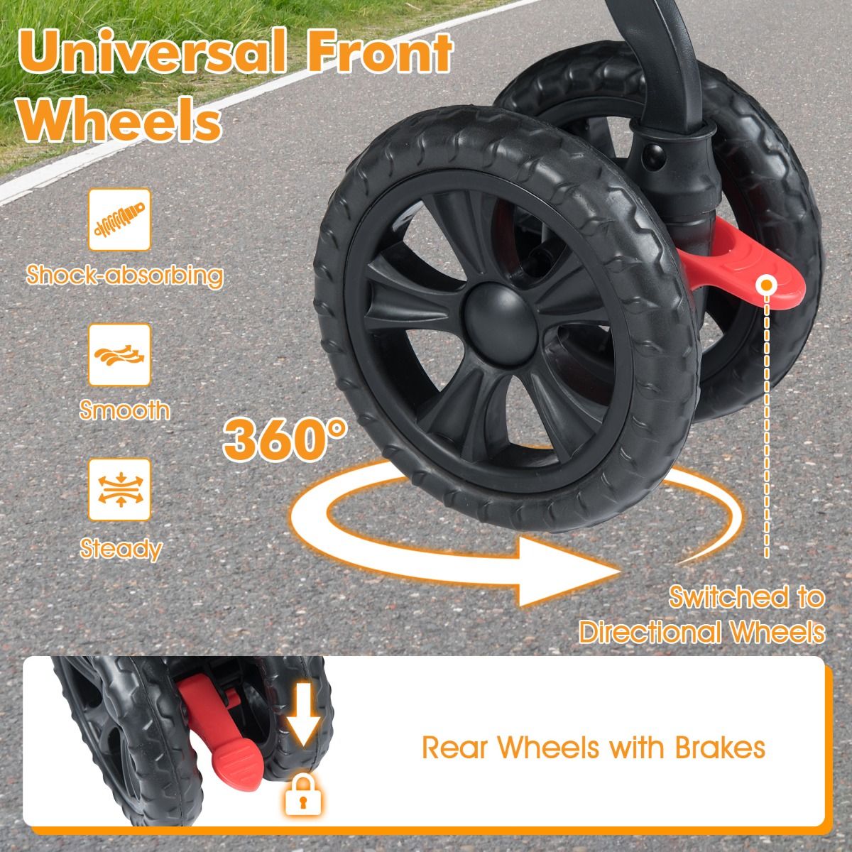 Coast Double Dog Buggy Black - 80 x 72 x 101 cm - faltbar mit 2 Sitzen