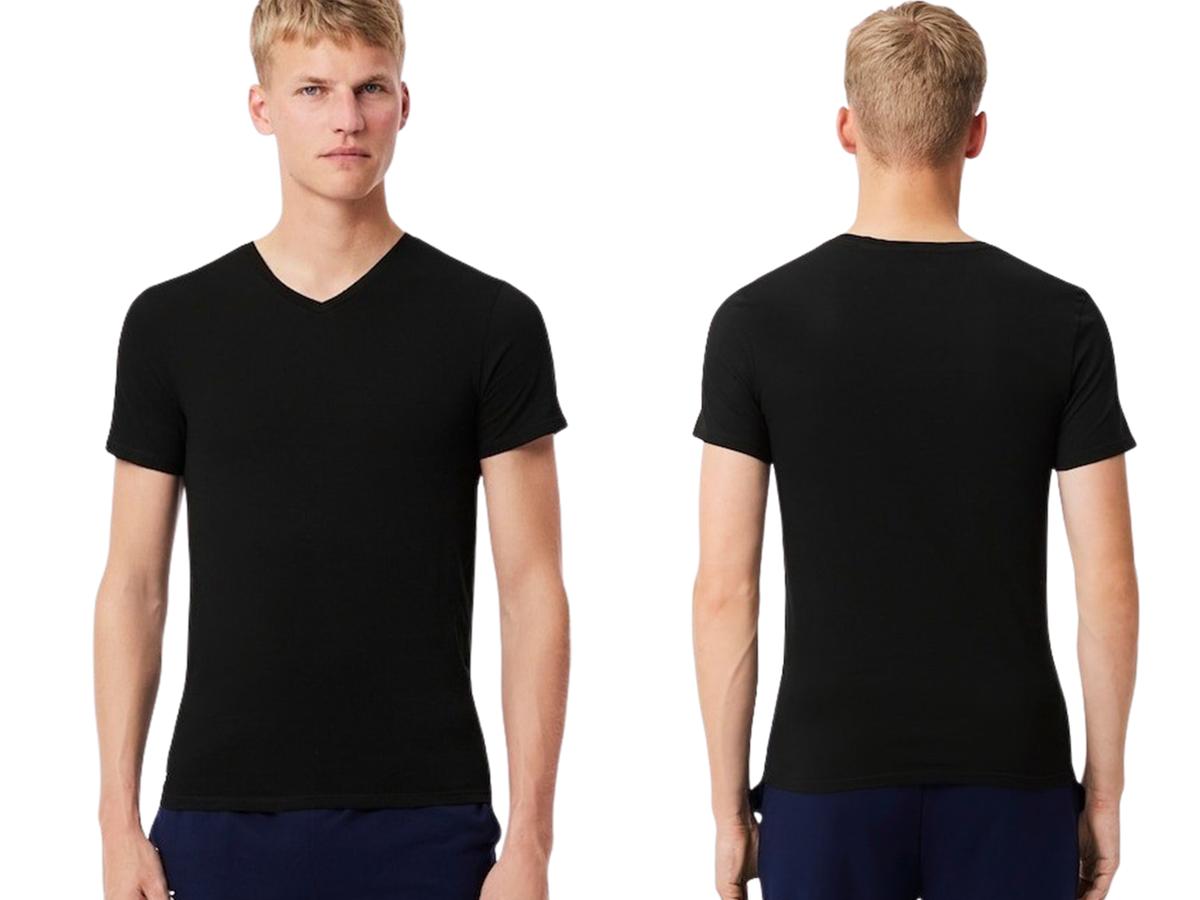 Lacoste Basic T-Shirt – 3er-Pack – Größe XXL – Weiß/Silber-Chine-Schwarz