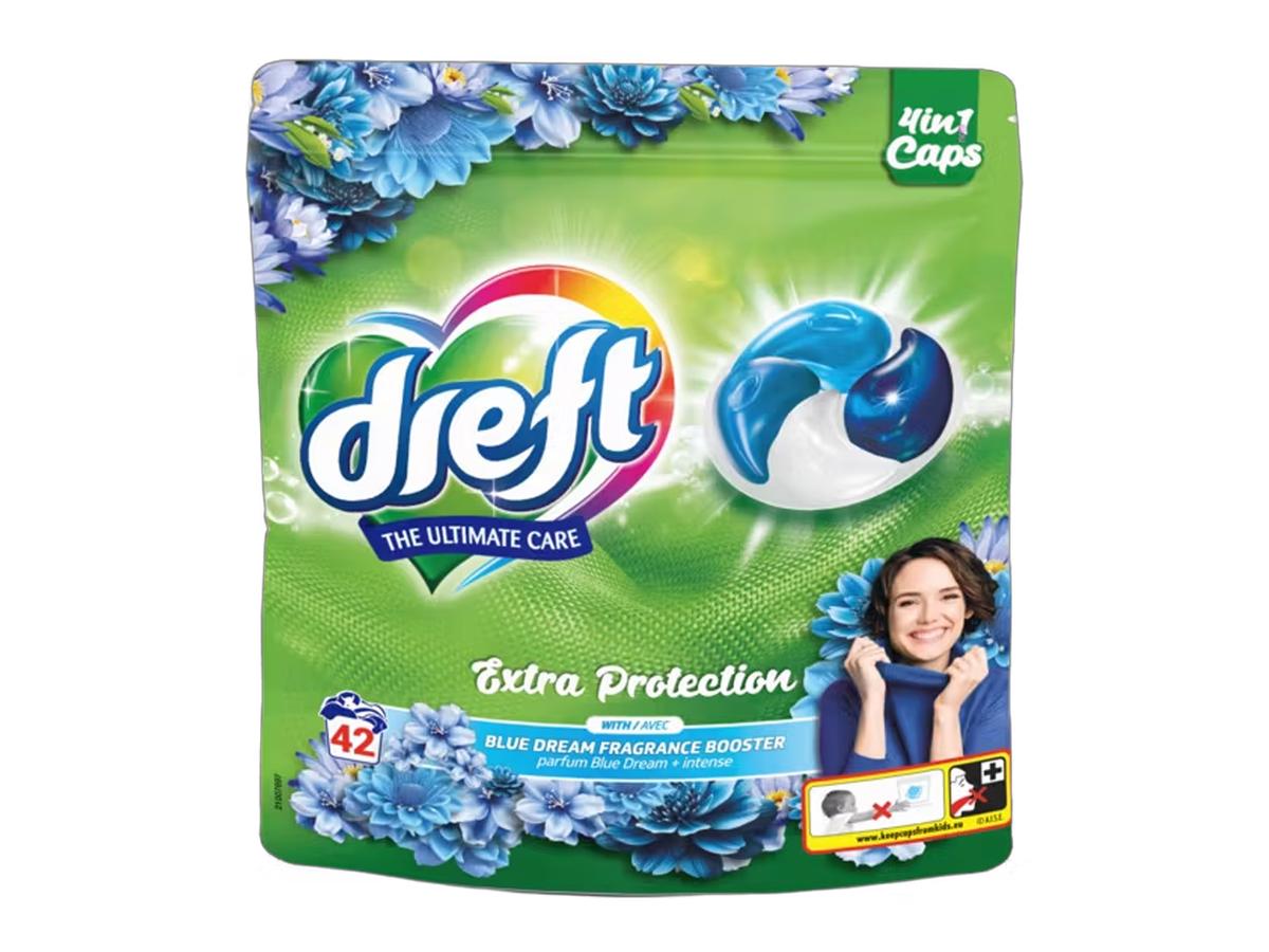 Dreft Waschmittelkapseln Blue Dream – 4-in-1-Formel – 42 Kapseln – 84 ml pro Kapsel