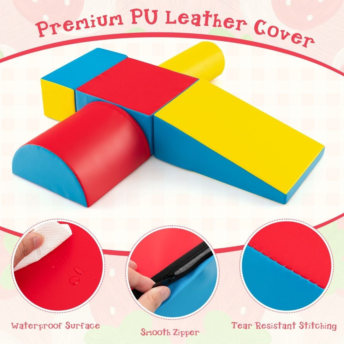 Coast 5-tlg. Schaumstoff-Bauklötze-Set - Montessori - Bauklötze für Kinder - farbenfroh