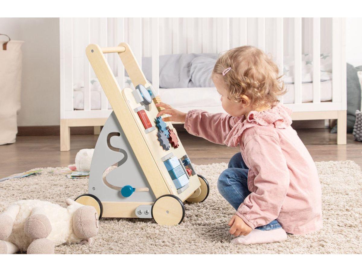 Pinolino Titus Lauflernwagen aus Holz – Activity Walker – Grau