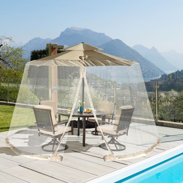 Coast Parasol Moskitonetz - Insektenschutznetz mit 2 Türen und Doppelreißverschluss 12,5 x 2,3 m - Beige