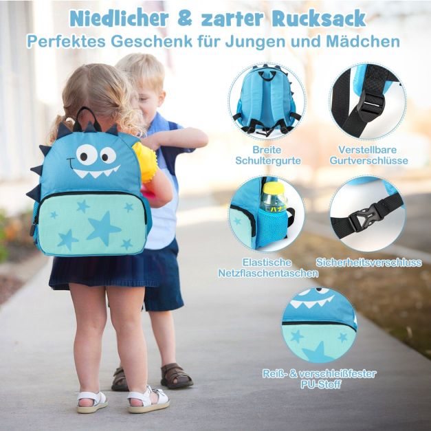 Coast Kinder Dinosaurier Kofferset - 2-teiliges Reiseset mit 18-Zoll-Sitzkoffer und Rucksack - 47 x 23 x 38 cm