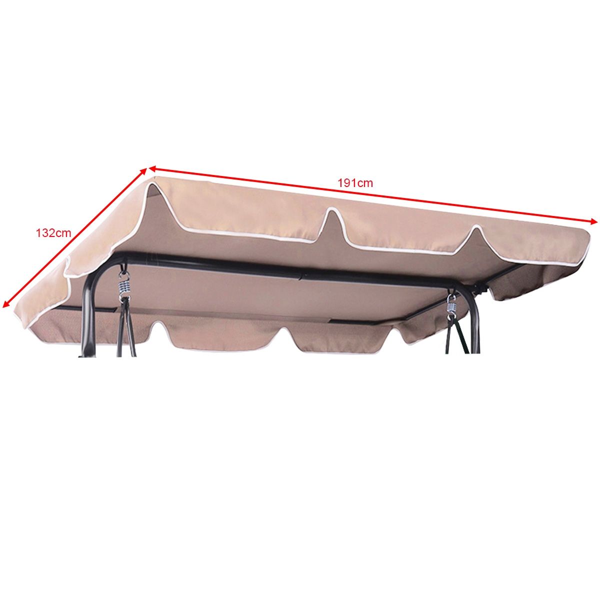 Coast Swing Vordach Ersatztuch 191x132 cm Beige - Wasserdichtes Polyesterdach für Gartenschaukel