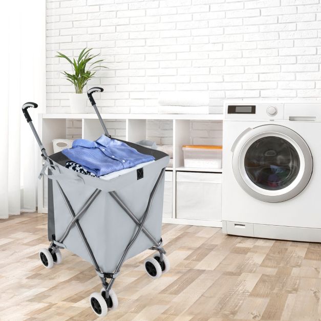 coast Einkaufswagen - Zusammenklappbar - 90 Liter - 66 x 46 x 94,5 cm - Grau