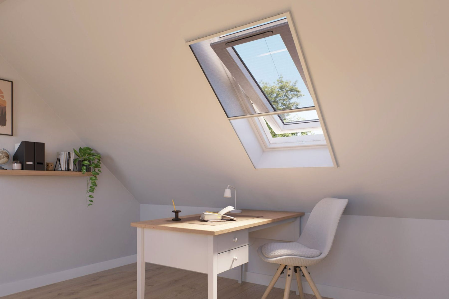 Bruynzeel S500 Plissé Fensterbildschirm - Weiß - 103 x 155 CM