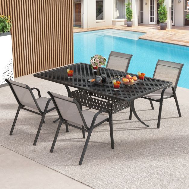 COAST Terrassenstühle aus atmungsaktivem Stoff - 2er-Set - 56 x 70 x 84 cm - Grau