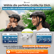 Nova Fahrradhelm - Mit Front- und Rücklicht - Optimale Sichtbarkeit und Sicherheit