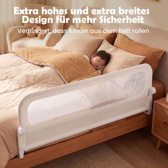Coast Bettgitter Weiß - Faltbares Kinderbettgitter mit Mesh-Fenster und Befestigungsriemen - 178 x 36 x 60 cm