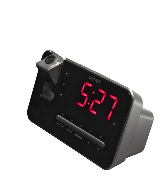 Denver Radiowecker mit Projektion - Digitaler Wecker - FM-Radio - Doppelalarm - CRP618 - Schwarz